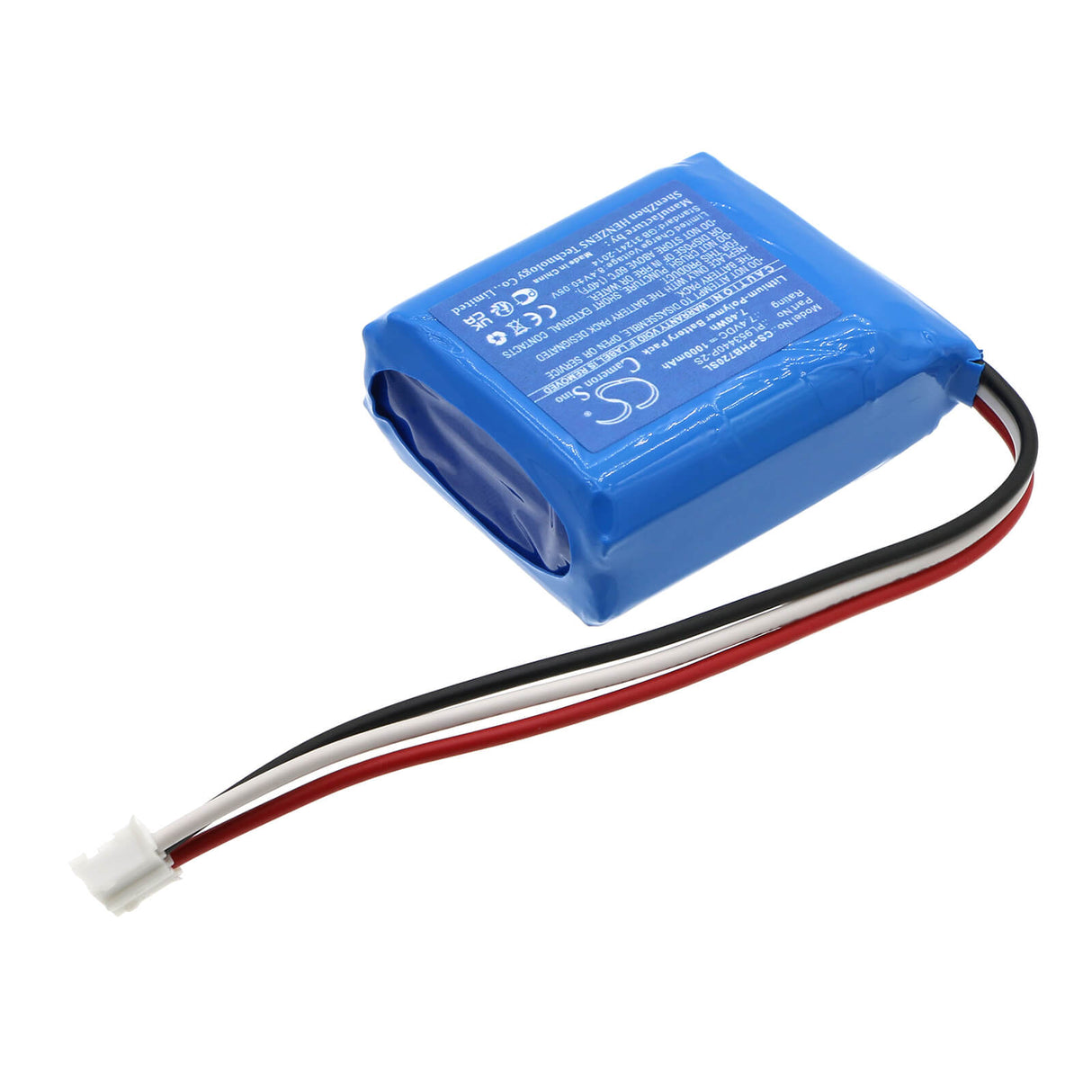 7,4V, Li-Polymer, 1000mAh, Batterie de haut-parleur compatible avec Philips, Shoqbox Sb7200, 7,40Wh Haut-parleur Cameron Sino Technology Limited