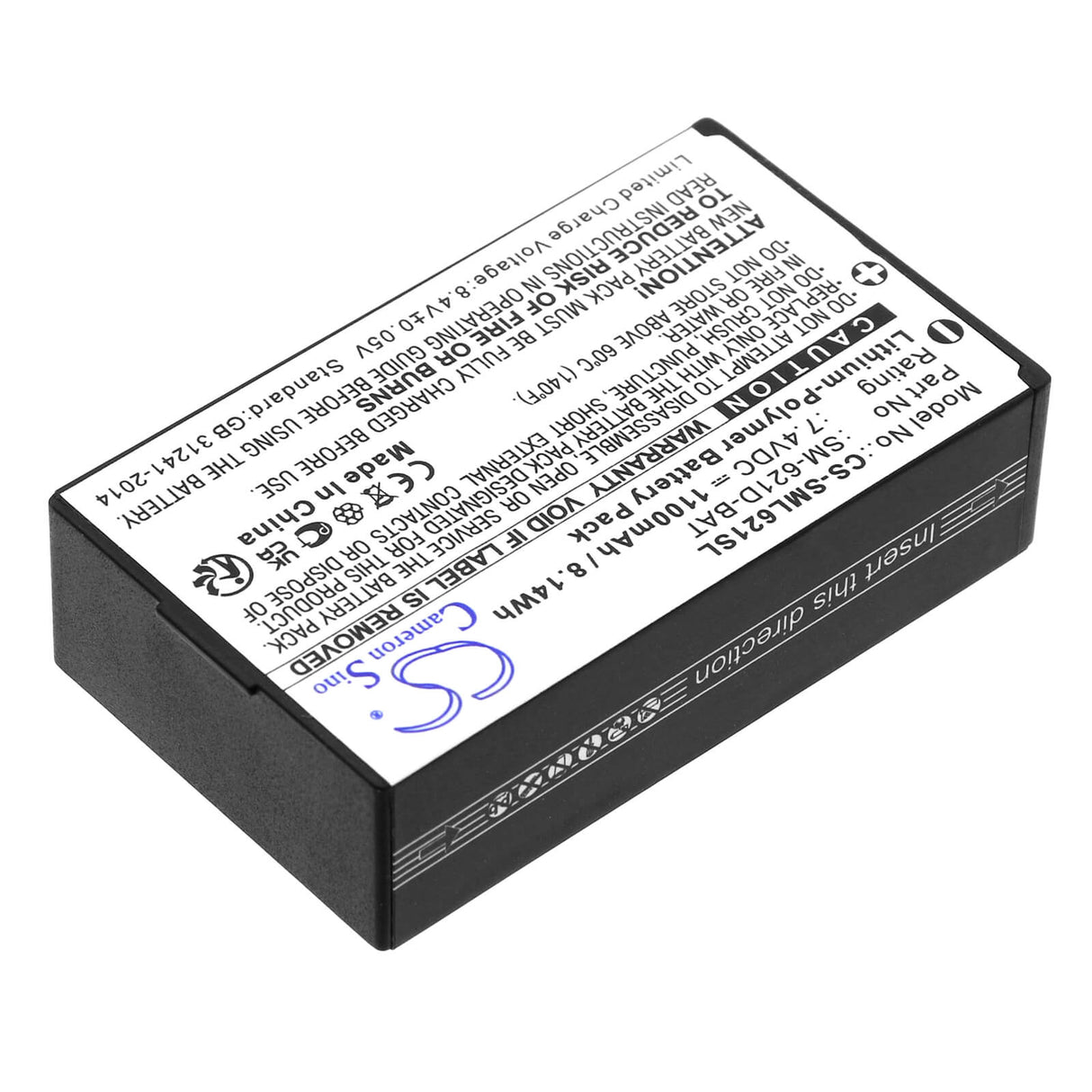 7.4V, Li-Polymer, 1100mAh, Headset battery fits Simolio, Sm-621d-bat, Sm-621, Sm-621d, 8.14Wh Wireless Headset Cameron Sino Technology Limited