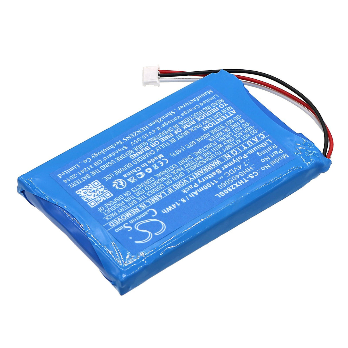 7,4V, Li-Polymer, 1100mAh, Batterie de caméra de sécurité domestique compatible avec Technaxx, Moniteur Tx-28, 8,14Wh Caméra de sécurité domestique Cameron Sino Technology Limited