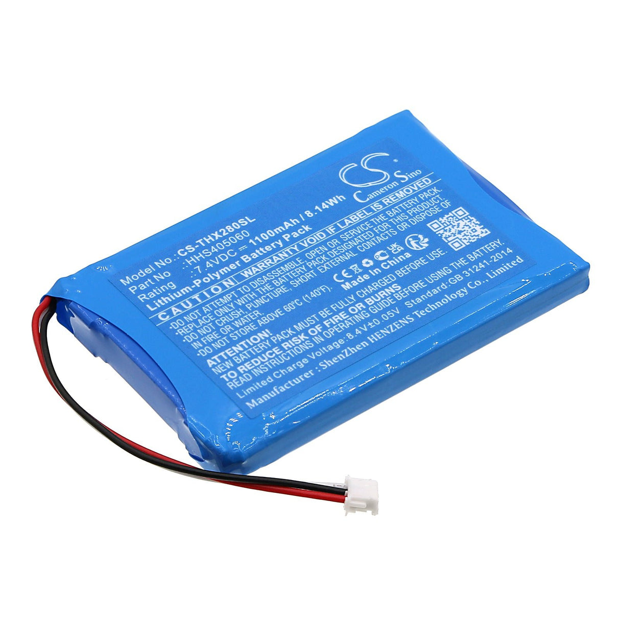 7,4V, Li-Polymer, 1100mAh, Batterie de caméra de sécurité domestique compatible avec Technaxx, Moniteur Tx-28, 8,14Wh Caméra de sécurité domestique Cameron Sino Technology Limited