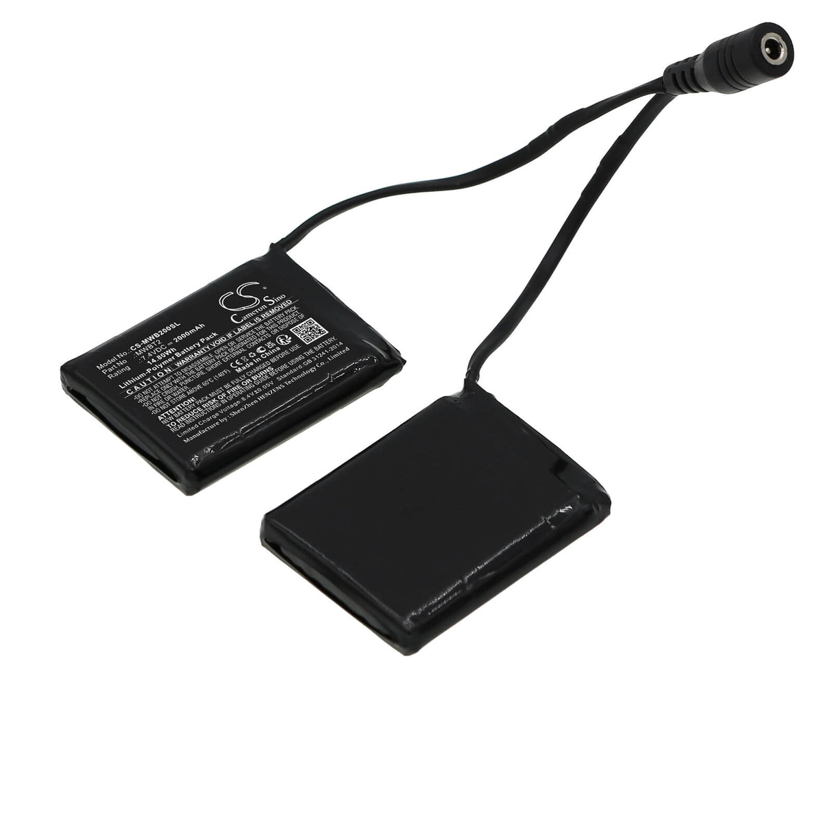 7.4v, Li-polymère, 2000mah, Batterie compatible avec les gants Mobile Warming Barra, les sous-couches, les gants Geneva, 14.80wh vêtements chauffants Cameron Sino Technology Limited