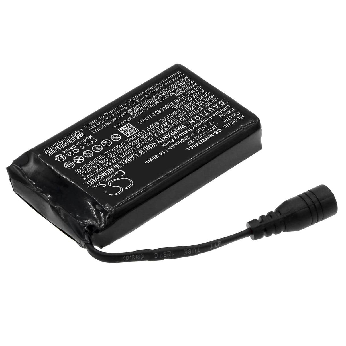 7.4V, Li-Polymer, 2000mAh, Heated Clothes battery fits Mobile Warming, Mw74v22-sf, Baselayers, Ion Base Layer Pants, 14.8Wh Heated Clothes Cameron Sino Technology Limited