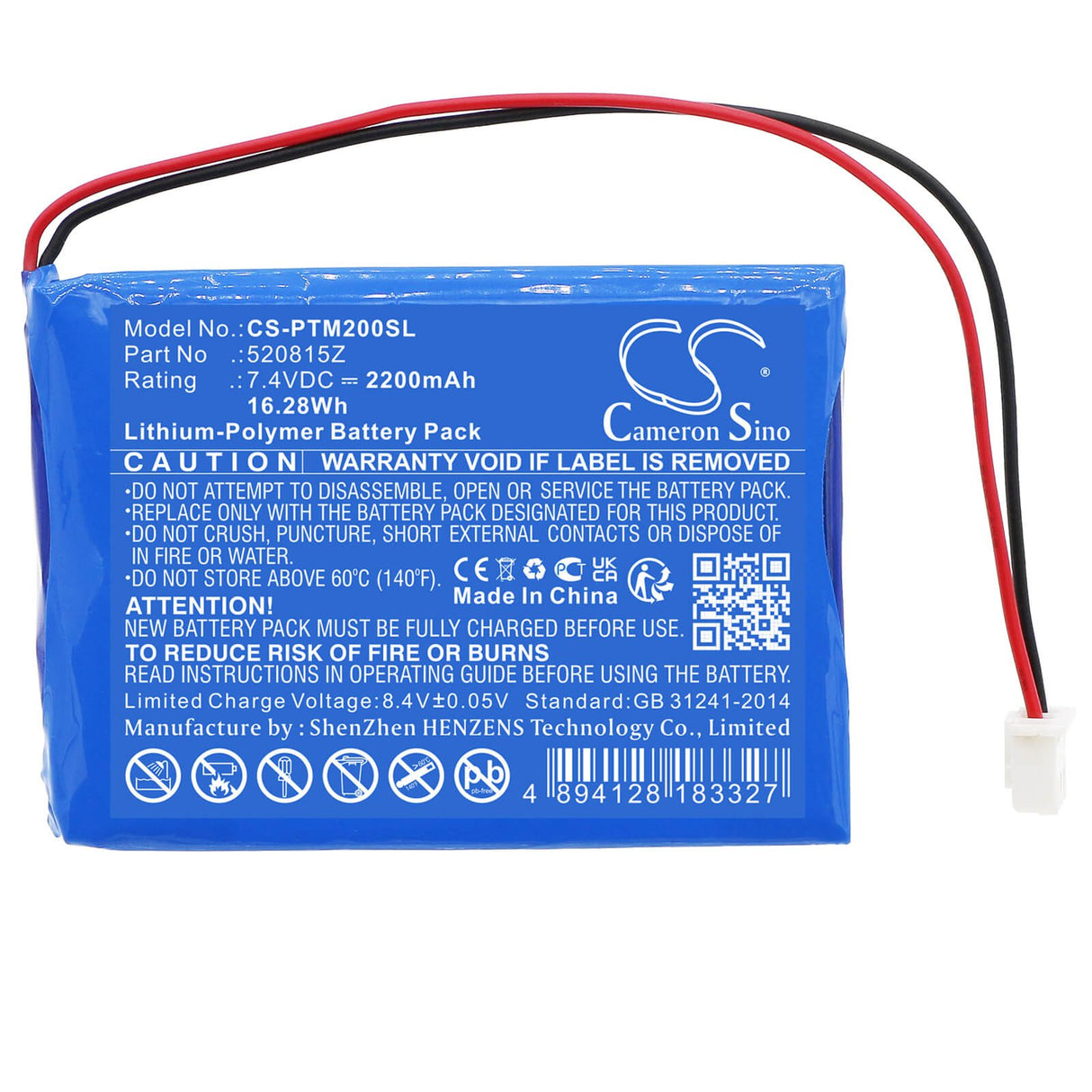 7.4v, Li-polymère, 2200mah, Batterie Smart Home Compatible avec Pentair, Système de Contrôle Intellitouch(r), 16.28wh Smart Home Cameron Sino Technology Limited