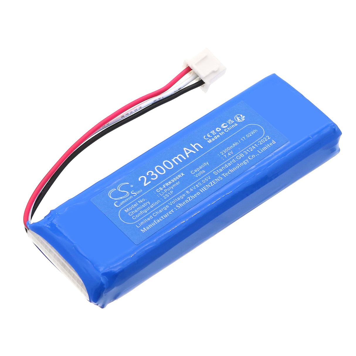 7.4V, Li-Polymer, 2300mAh, Remote Controller battery fits Frsky, X9d Plus, X9dp2019, 17.02Wh Remote Controller Cameron Sino Technology Limited