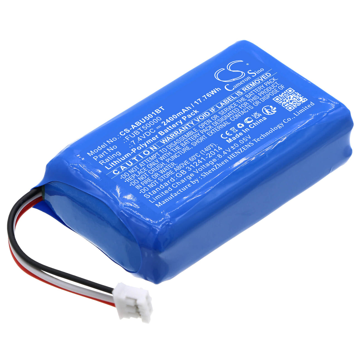 7.4v, Li-polymer, 2400mah, Alarm Battery Fits Abus, Fuaa50000, Fuaa50010, 17.76wh Alarm System Cameron Sino Technology Limited