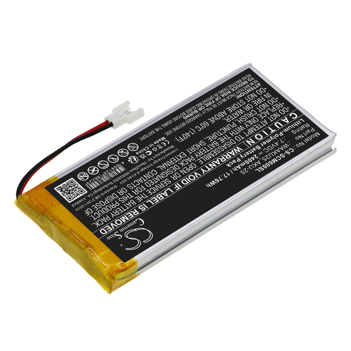 7.4V, Li-Polymère, 2400mAh, Batterie d'équipement adaptée à Sonel, Aku-25, CMM-60 Multimètre, 17.76Wh Équipement, Enquête, Test Cameron Sino Technology Limited