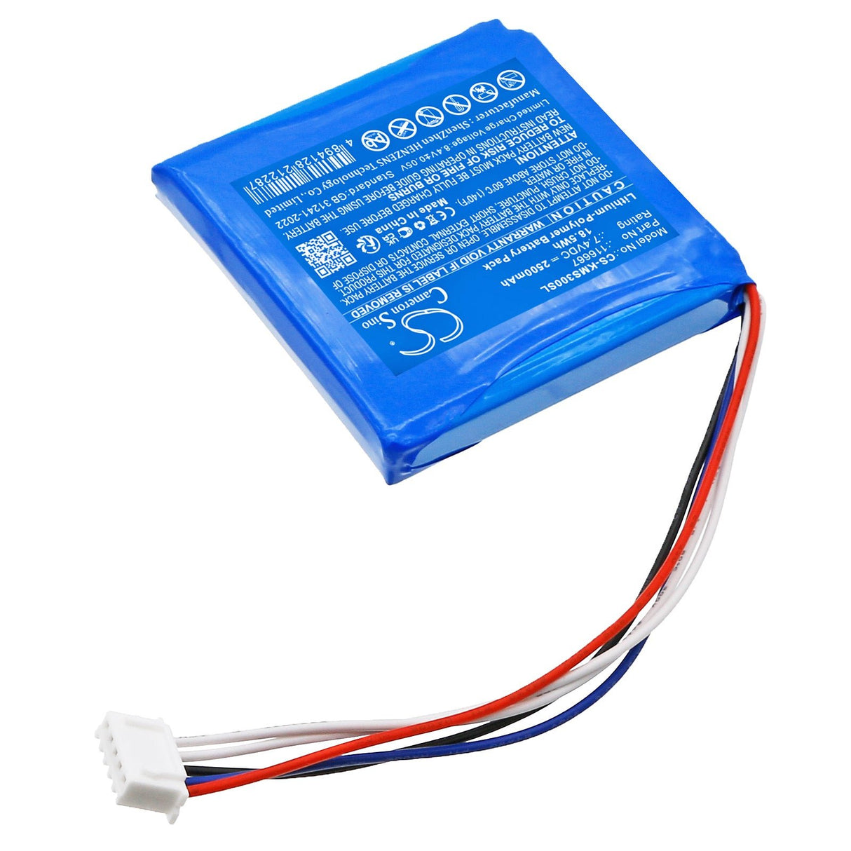 7,4V, Li-Polymer, 2500mAh, batterie de téléphone satellite compatible avec Kathrein, Msk 30/l, Msk30, 18,5Wh Téléphone satellite Cameron Sino Technology Limited