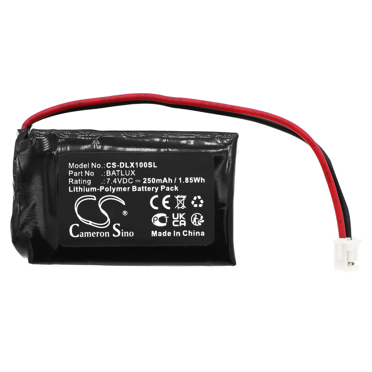7.4v, Li-polymère, 250mah, Batterie Airsoft compatible avec Dlx Luxe Ice 1.0, 1.85wh Fusils Airsoft Cameron Sino Technology Limited