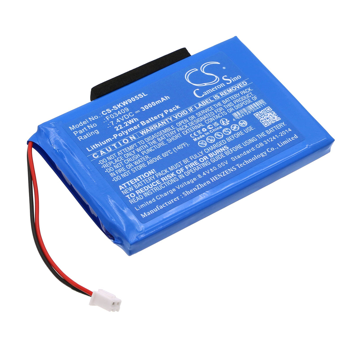 7.4v, Li-polymère, 3000mah, Batterie d'équipement compatible avec Satlink Ws-6902, Ws-6905, 22.2wh Équipement, Enquête, Test Cameron Sino Technology Limited