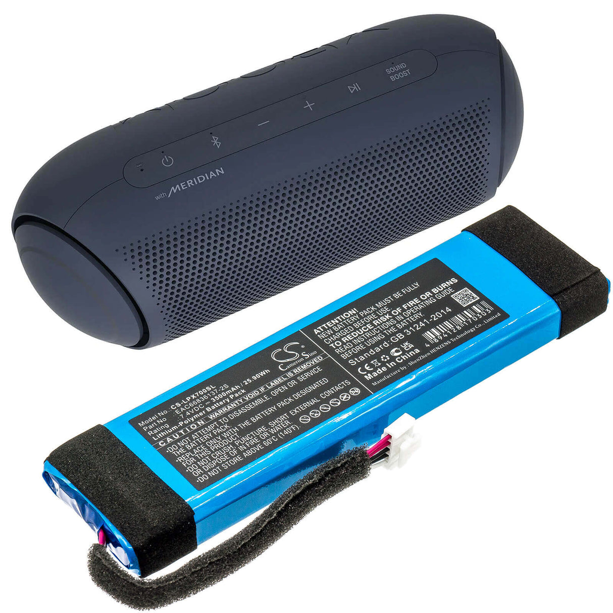 7.4V, Li-Polymer, 3500mAh, Speaker battery fits Lg, Dxg7qgr.ddeullk, Pl7.abrallk, 25.90Wh Speaker Cameron Sino Technology Limited