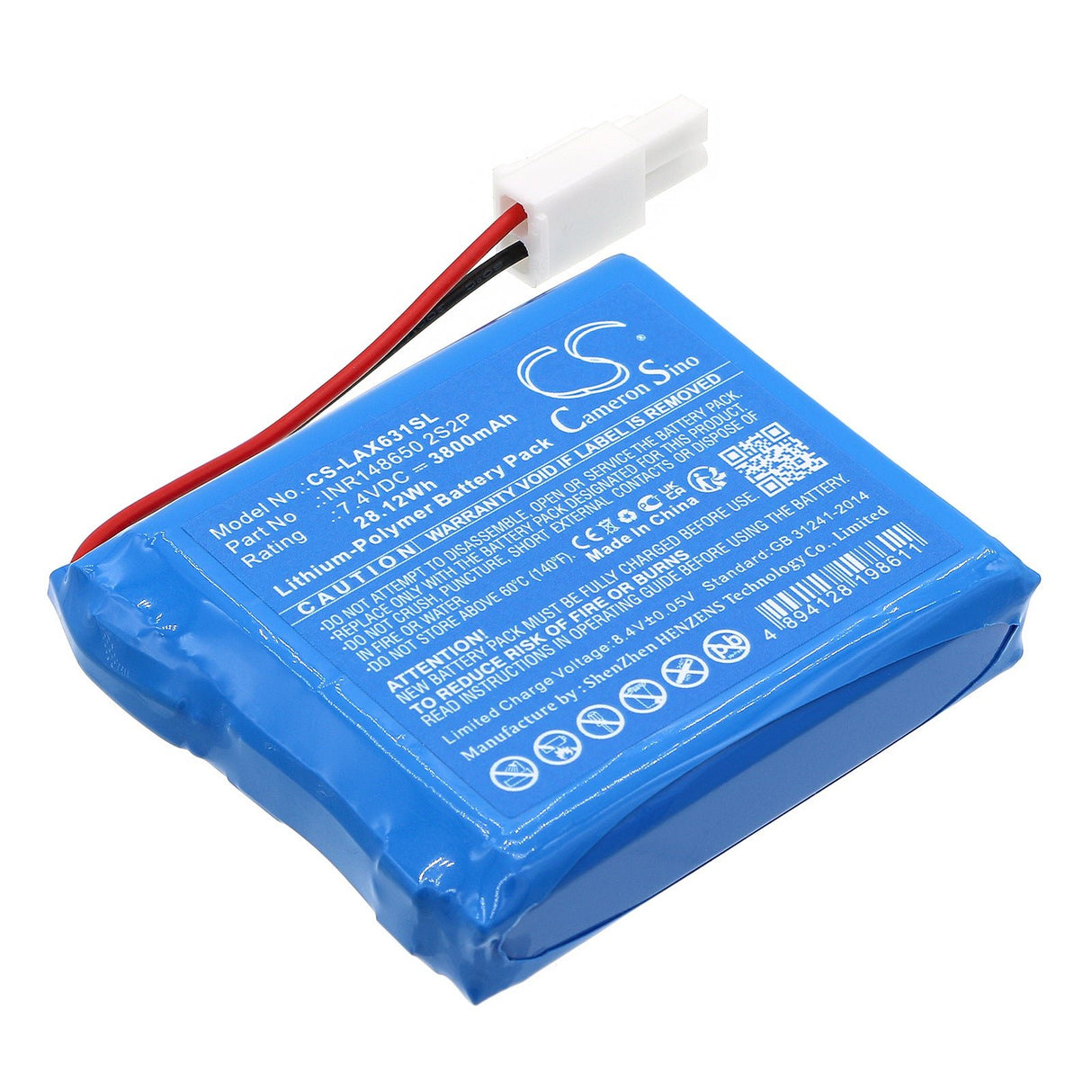 7.4V, Li-Polymer, 3800mAh, Batterie de diagnostic compatible avec Launch, X631, X631+, 28.12Wh Scanner de diagnostic Cameron Sino Technology Limited