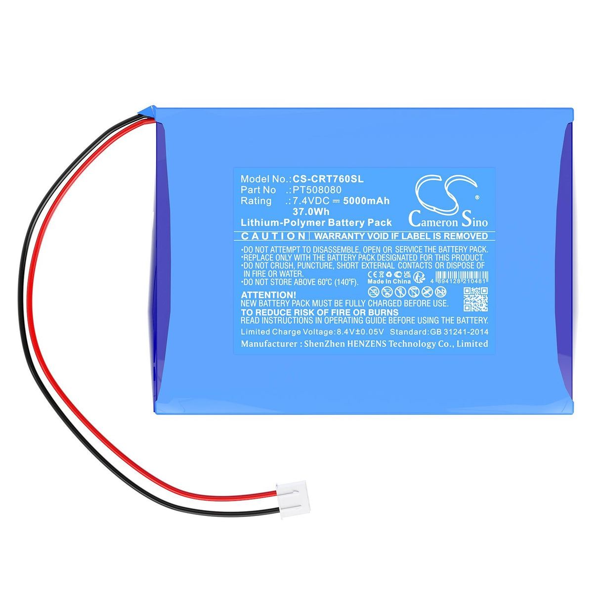 7.4V, Li-Polymer, 5000mAh, Alarm System battery fits Creator, St-7600, St-7600c Wireless Touch Screen, 37.0Wh Alarm System Cameron Sino Technology Limited