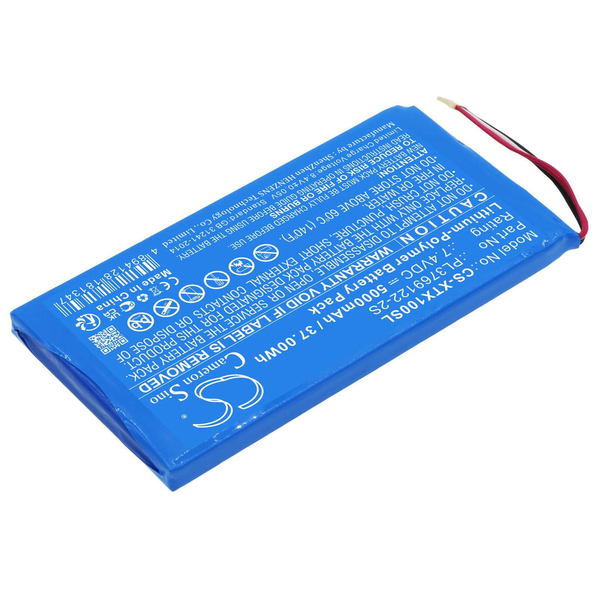 7.4V, Li-Polymer, 5000mAh, Diagnostic Scanner battery fits Xtool, Pl3769122-2s, X100 Pad 2, X100 Pad 2 Pro, 37Wh Diagnostic Scanner Cameron Sino Technology Limited