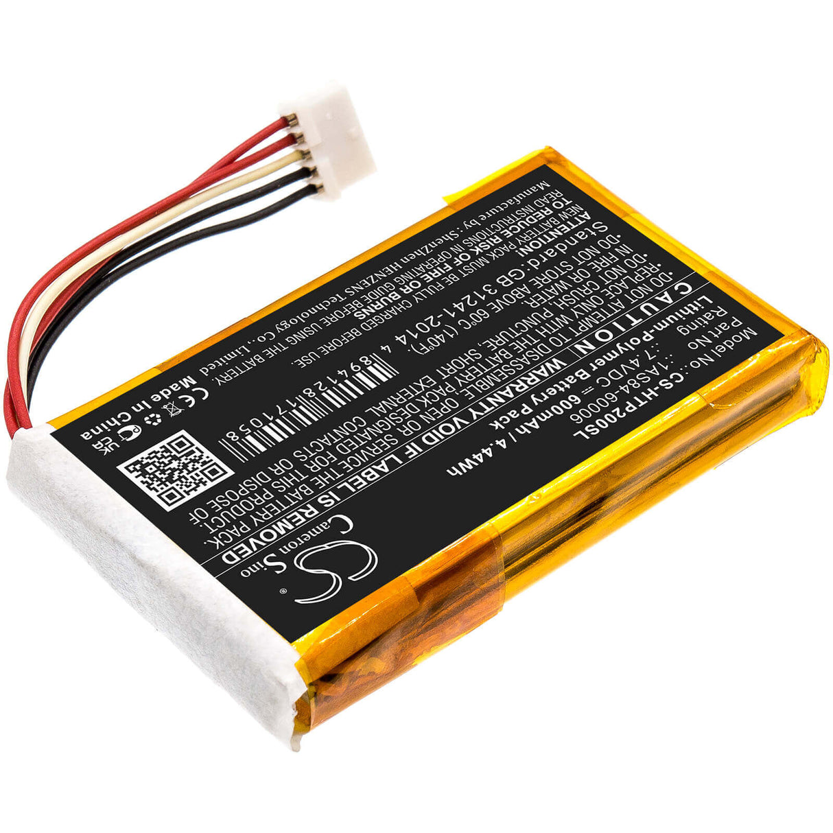 7.4V, Li-Polymer, 600mAh, Photo Printer battery fits Hp, 1as84-60006, Sprocket 200, 4.44Wh Photo Printer Cameron Sino Technology Limited