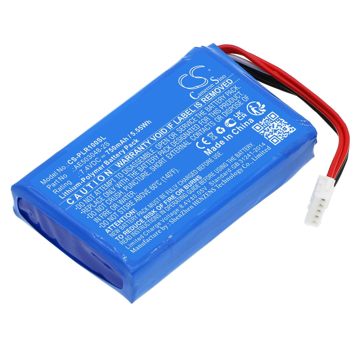 7,4V, Li-Polymer, 750mAh, Batterie pour imprimante photo compatible avec Polaroid, Ae503048-2s, Zip, 5,55Wh Imprimante photo Cameron Sino Technology Limited