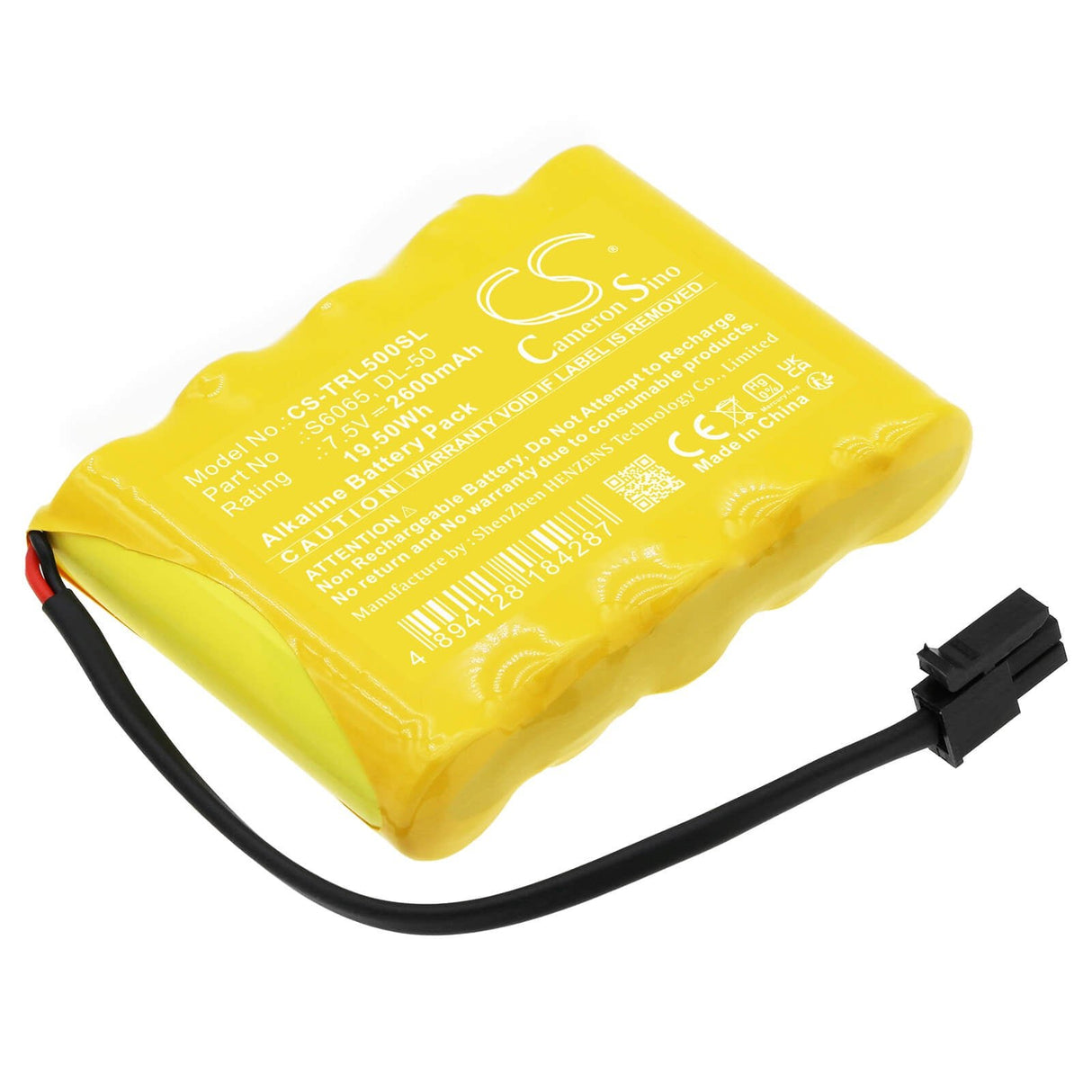 7.5V, Alcaline, 2600mAh, Batterie de serrure de porte s'adapte à Trilogy, Dl-50, Dl2700cr, Dl2700db, 19.5Wh Serrure de porte Cameron Sino Technology Limited