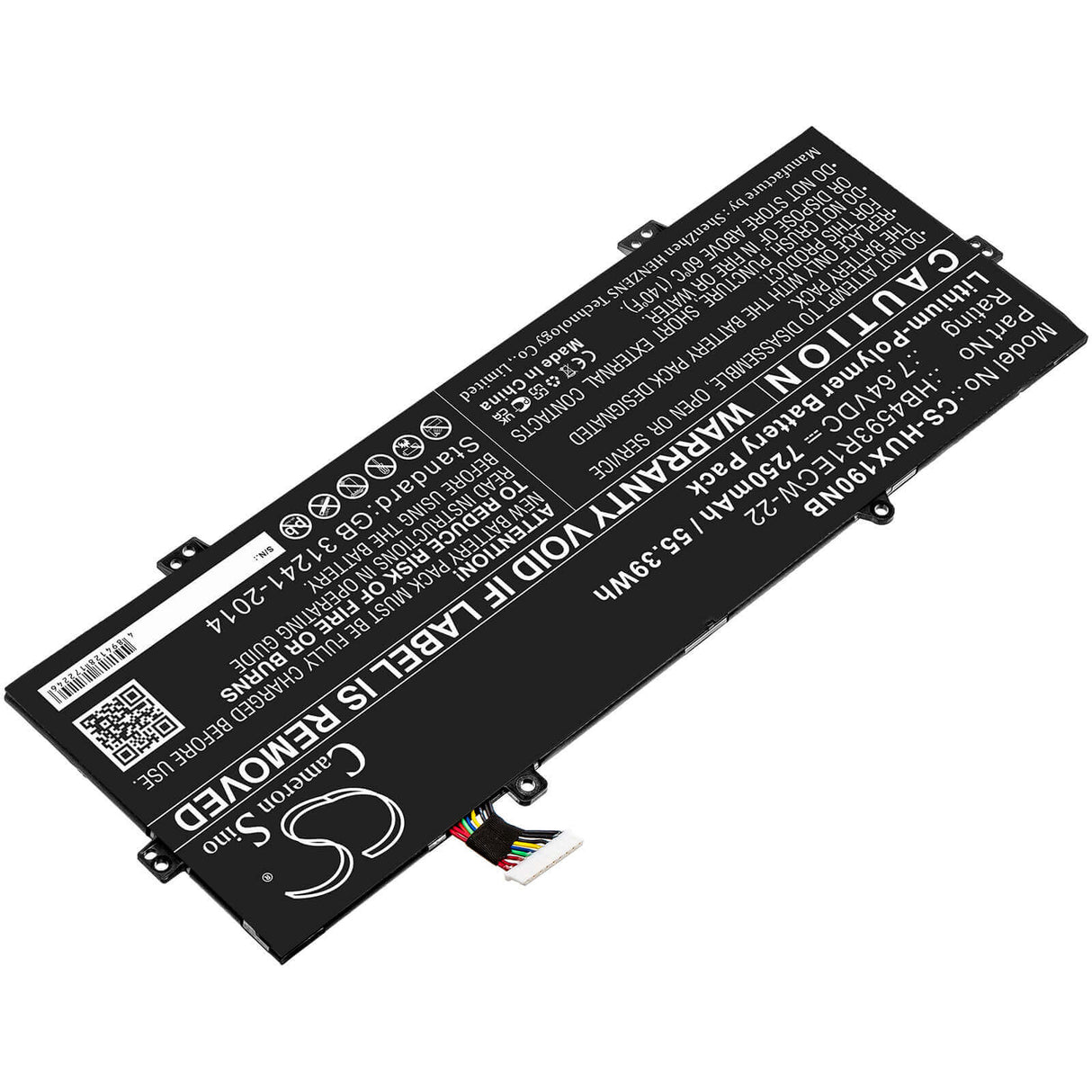 7.64v, Li-ion, 7250mah, Battery Fit's Huawei, Mach-w19l, Matebook X Pro 2020, Vlt-w60, 55.39wh Notebook, Laptop Cameron Sino Technology Limited