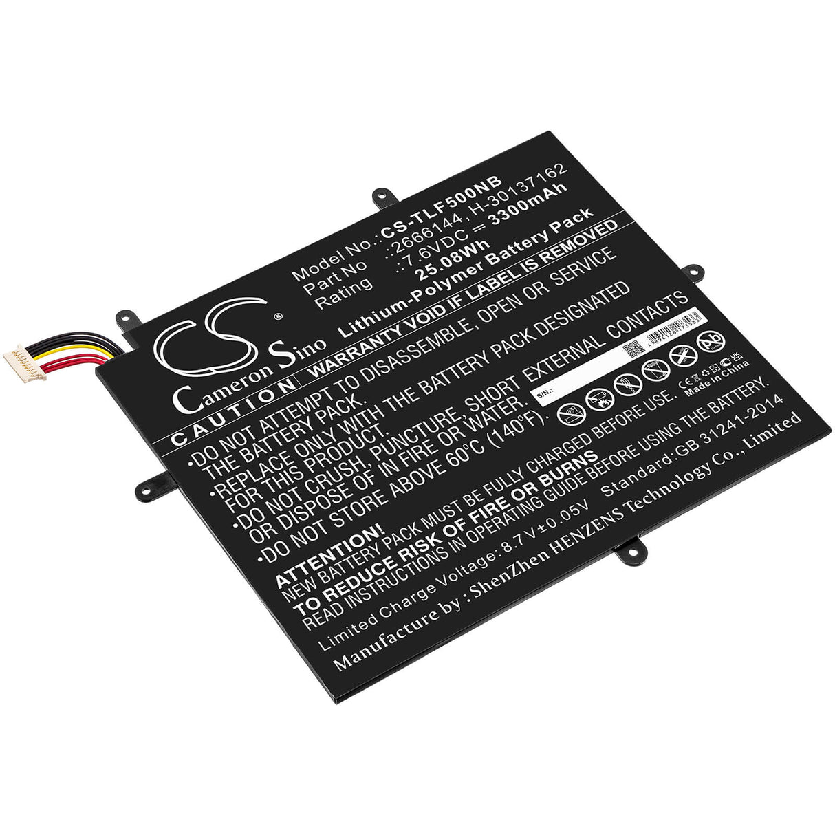 Batterie Li-polymère 7,6v, 3300mah, adaptée pour Jumper, Ezbook X1, 25,08wh Notebook, Laptop Cameron Sino Technology Limited