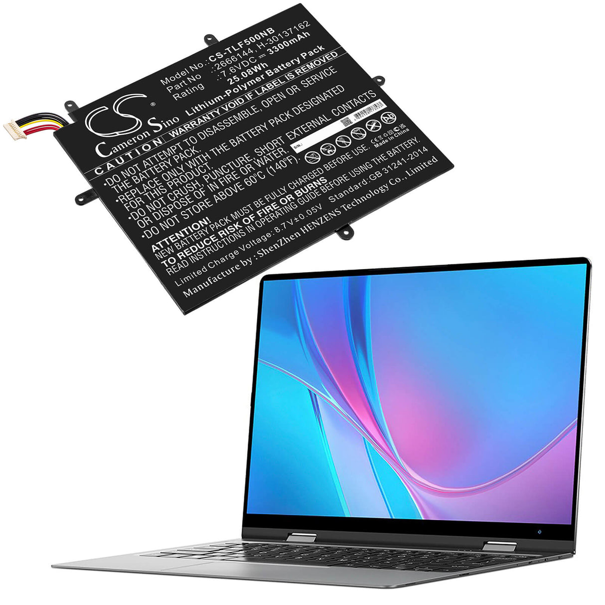 Batterie Li-polymère 7,6v, 3300mah, adaptée pour Jumper, Ezbook X1, 25,08wh Notebook, Laptop Cameron Sino Technology Limited