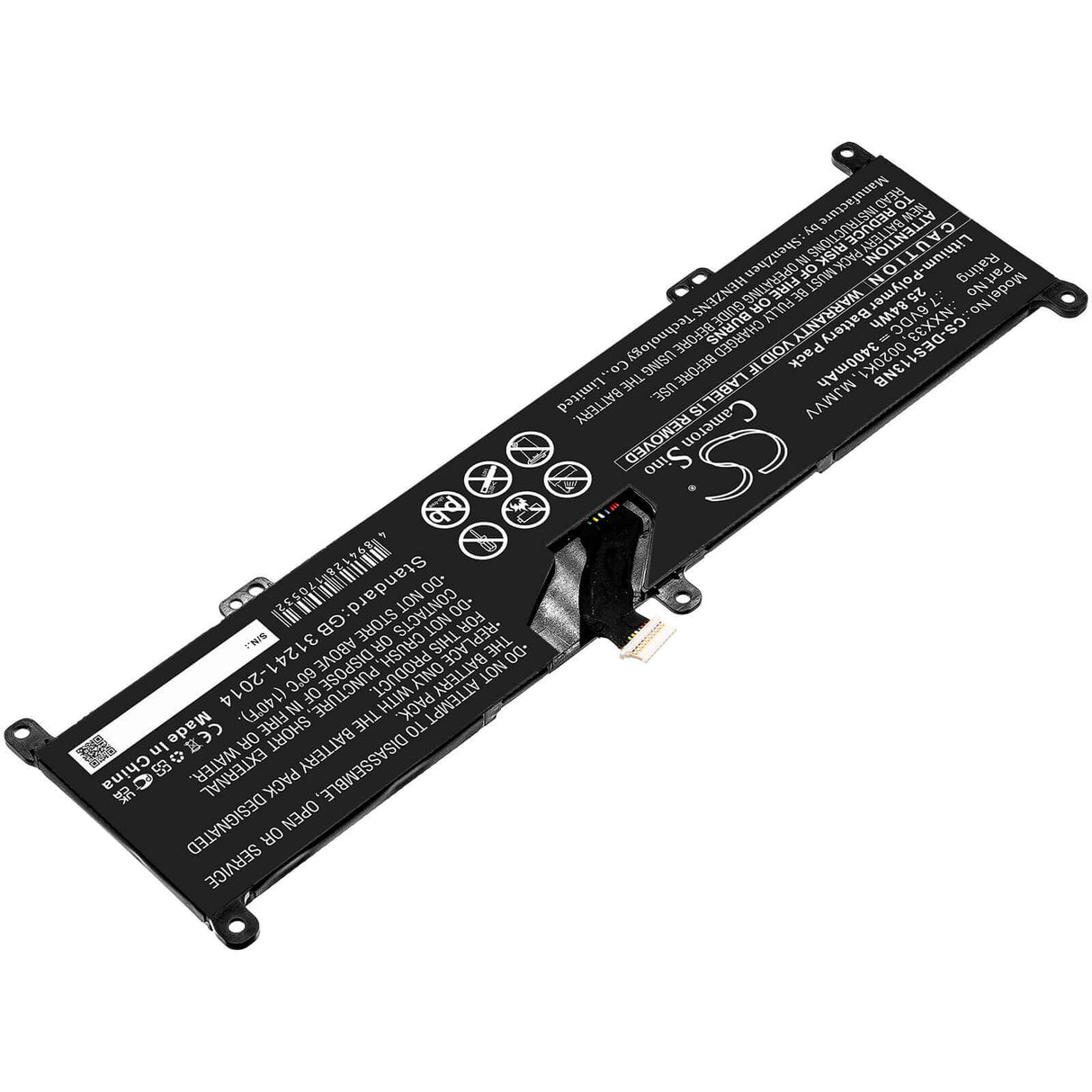 7.6v, Li-polymer, 3400mah, Battery Fit's Dell, Inspiron 11 3195 2-in-1, 25.84wh Notebook, Laptop Cameron Sino Technology Limited