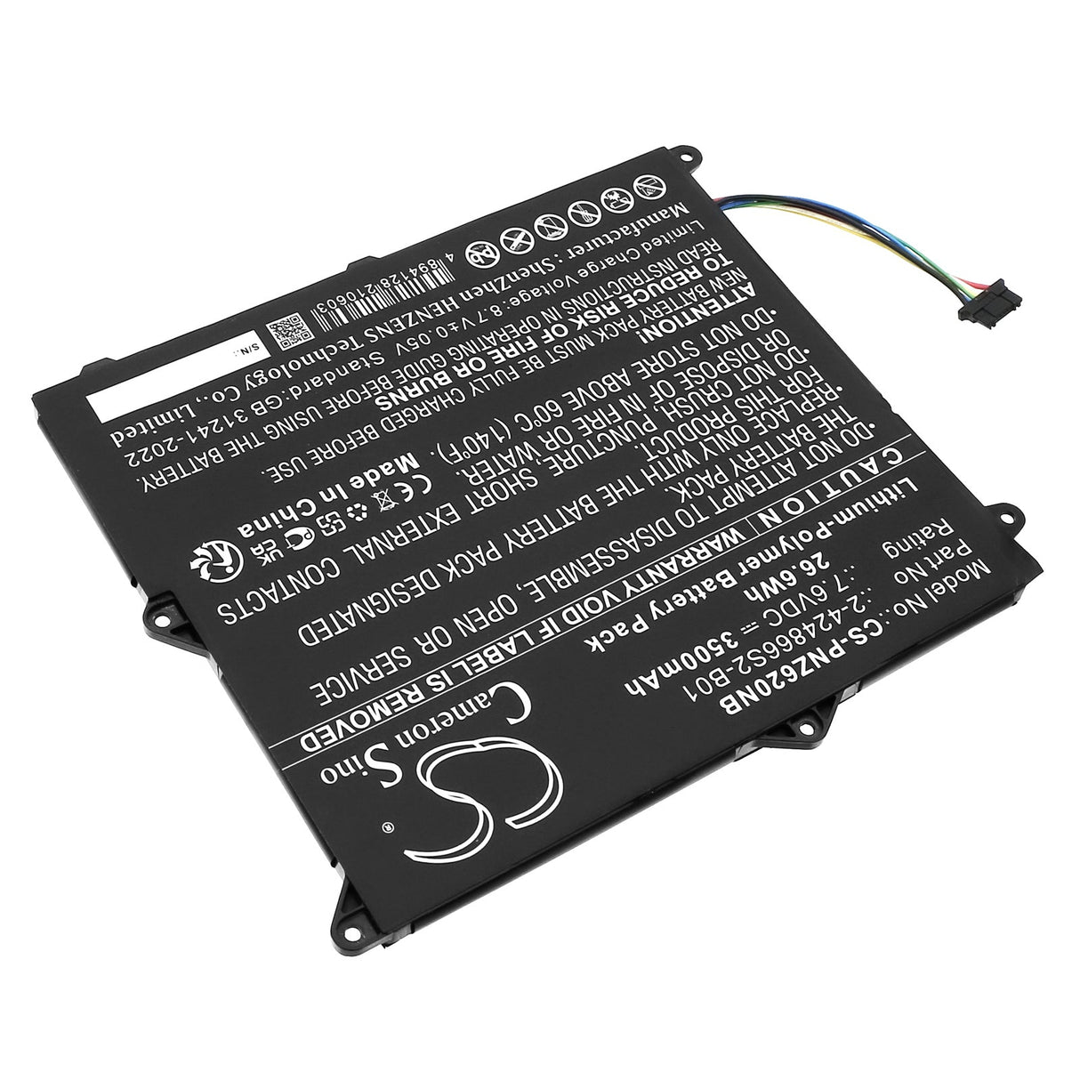 7.6V, Li-Polymer, 3500mAh, Notebook, Laptop battery fits Panasonic, Cf-xz6, Cf-xz62, 26.6Wh Notebook, Laptop Cameron Sino Technology Limited