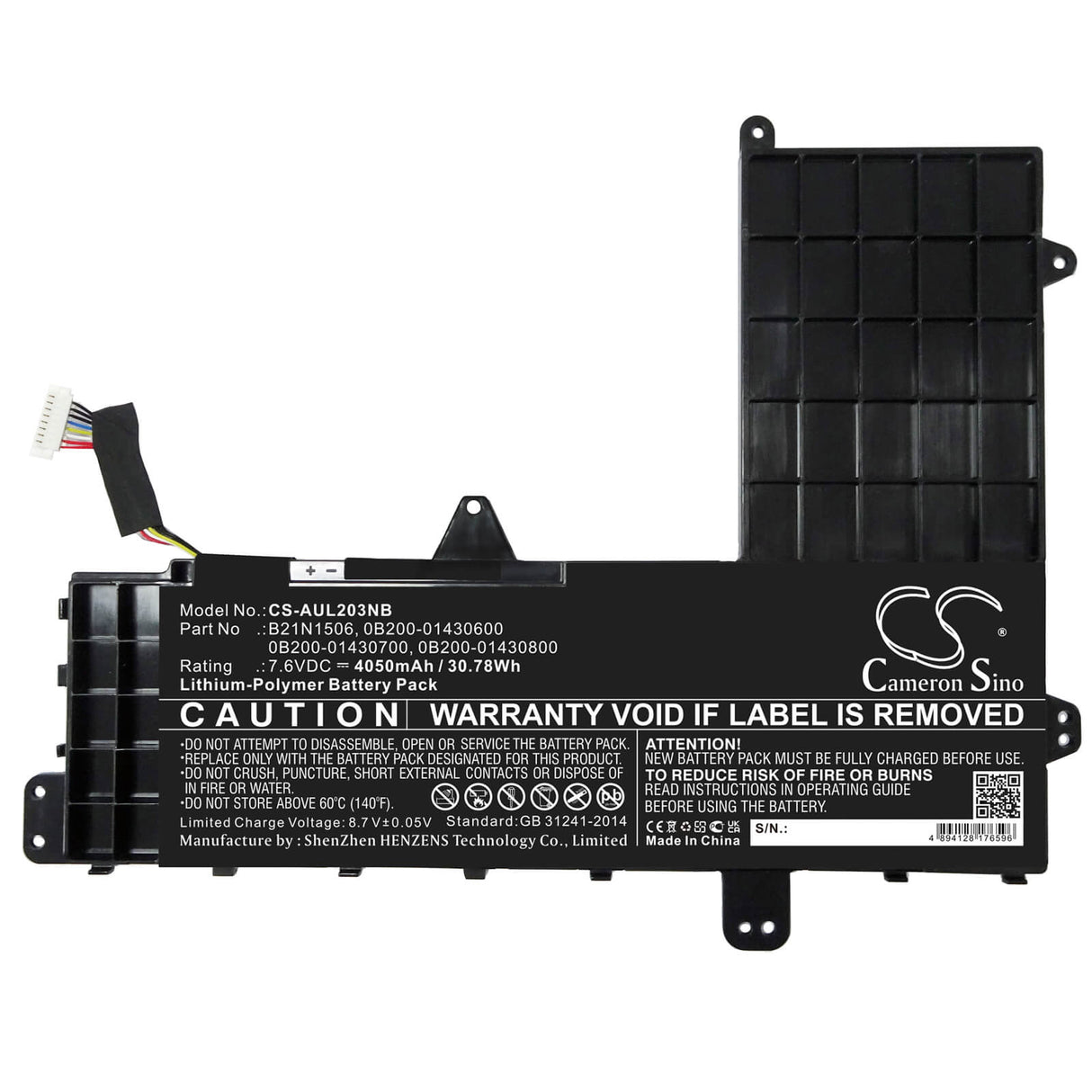 7.6v, Li-polymer, 4050mah, Battery Fits Asus, E502na-2a, E502na-2b, 30.78wh Notebook, Laptop Cameron Sino Technology Limited