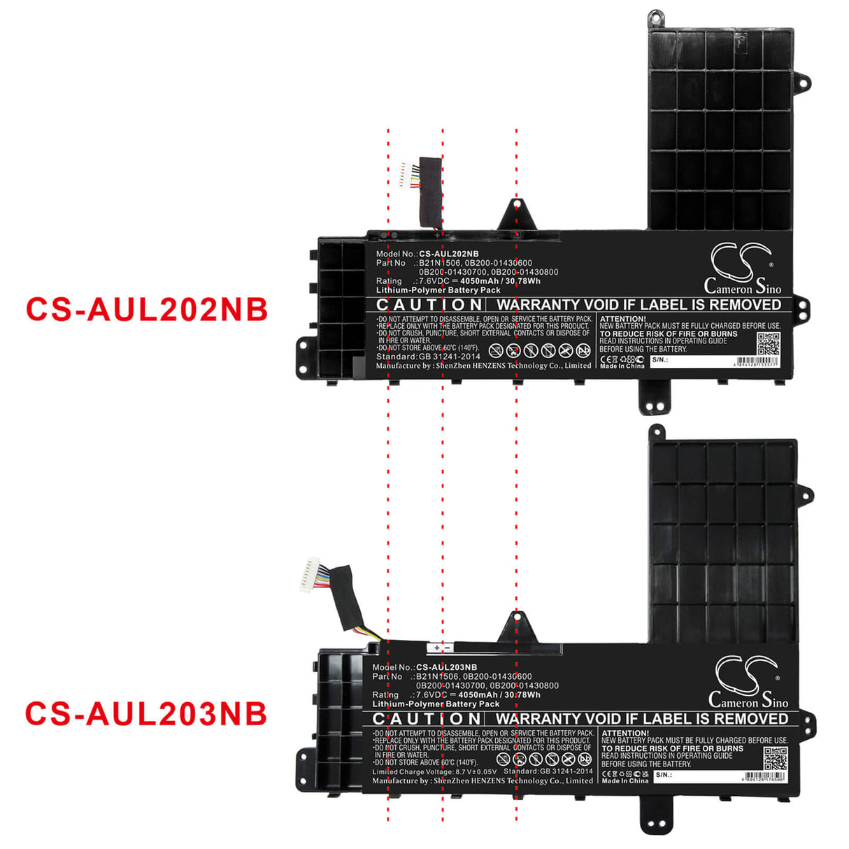7.6v, Li-polymer, 4050mah, Battery Fits Asus, E502na-2a, E502na-2b, 30.78wh Notebook, Laptop Cameron Sino Technology Limited