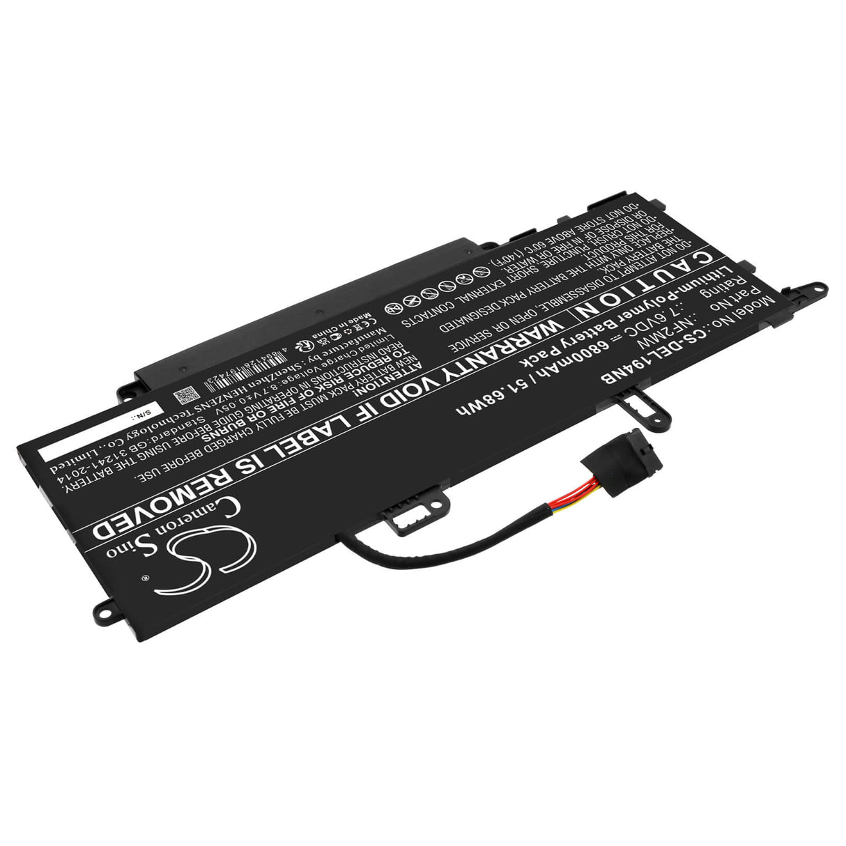 7.6v, Li-polymer, 6800mah, Battery Fits Dell, Latitude 14 9410 27m6v, Latitude 14 9410 28hym, 51.68wh Notebook, Laptop Cameron Sino Technology Limited