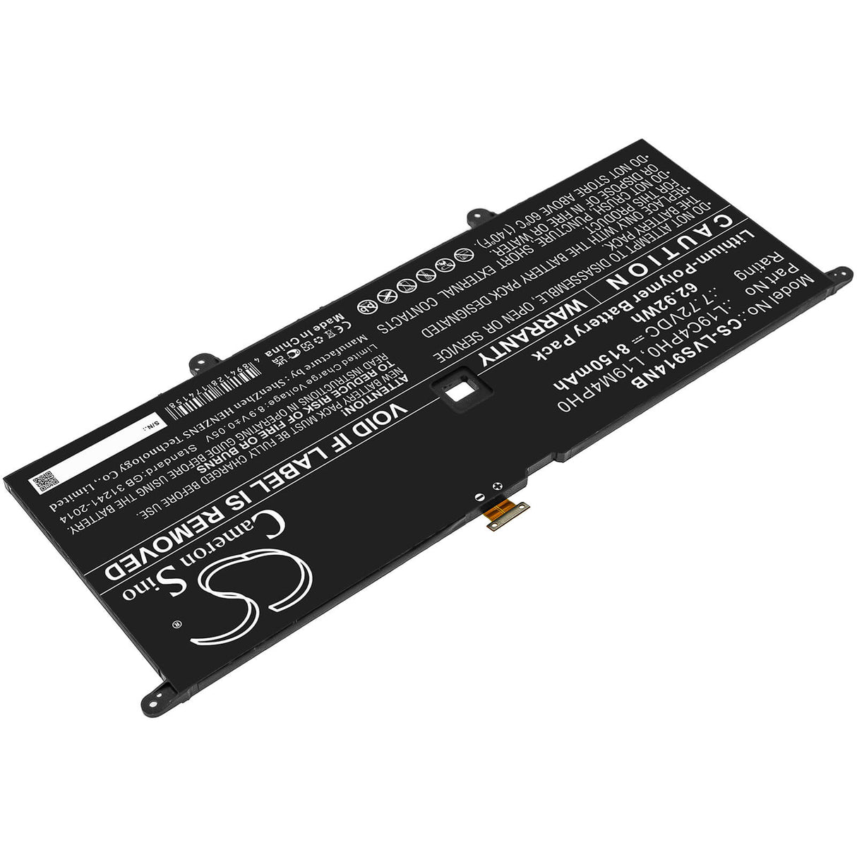 7.72v, 8150mah, Li-ion Battery Fit's Lenovo, Yoga Slim 9 14itl5 82d10000uk, 14itl5 82d10001uk, 62.92wh Notebook, Laptop Cameron Sino Technology Limited