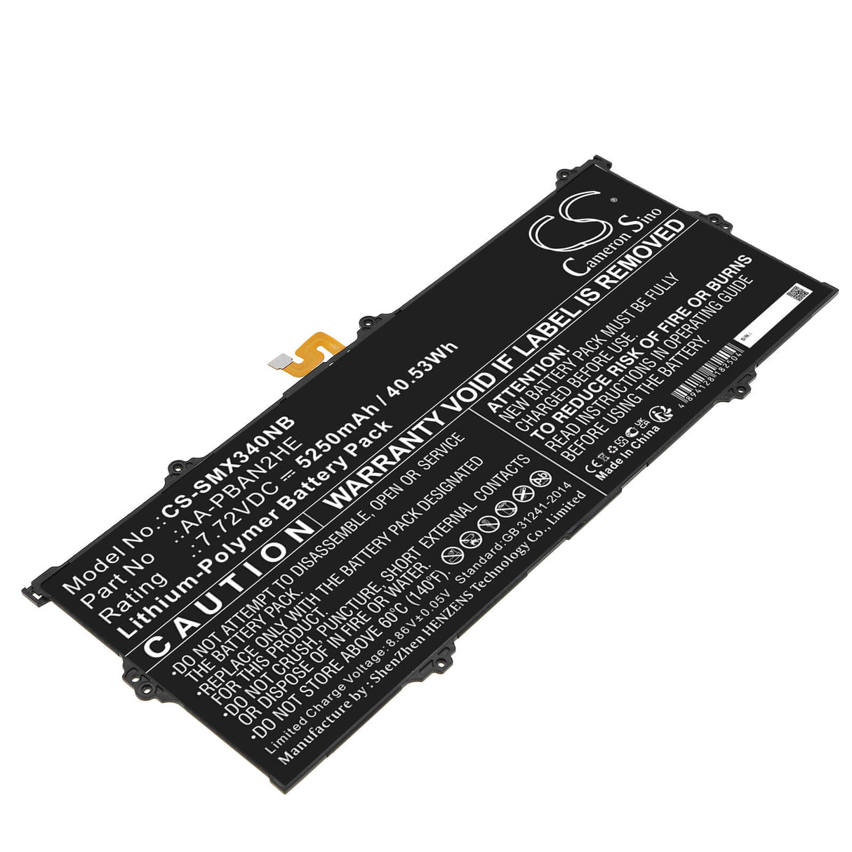 7.72v, Li-polymer, 5250mah, Battery Fits Samsung, Galaxy Book Go, Xe340xda-ka1it, 40.53wh Notebook, Laptop Cameron Sino Technology Limited