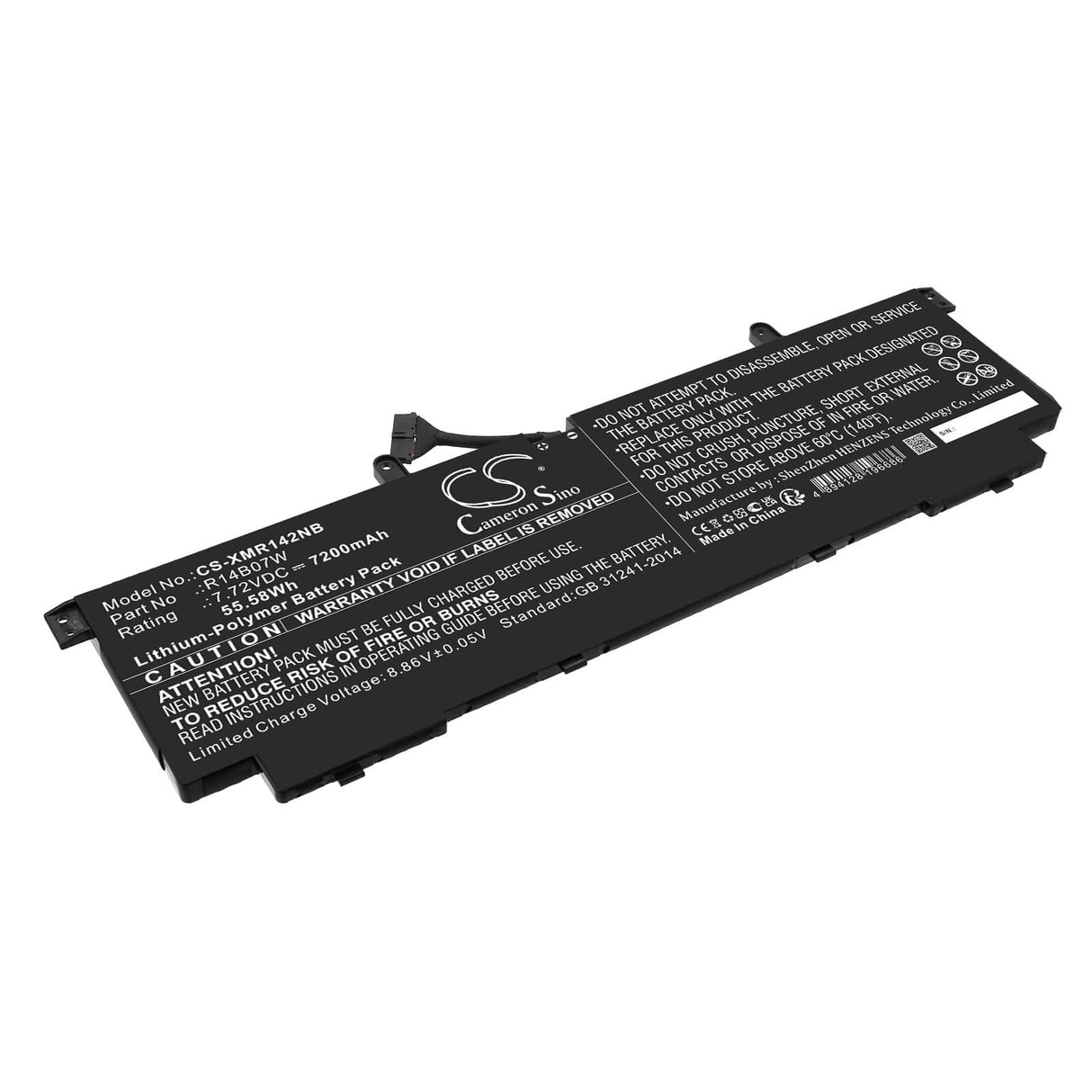 7.72v, Li-polymer, 7200mah, Battery Fits Xiaomi, Notebook Pro 14 2022, 55.58wh Notebook, Laptop Cameron Sino Technology Limited