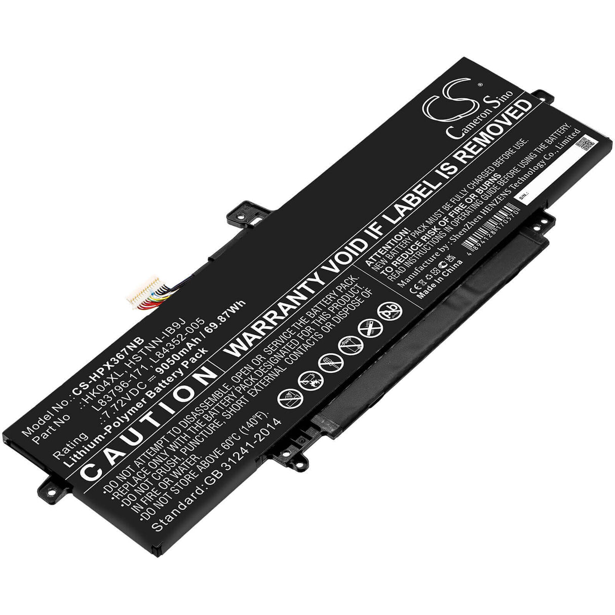 7.72v, Li-polymer, 9050mah, Battery Fit's Hp, Elitebook X360 1040 G7, Elitebook X360 1040 G7 119y7ea, Elitebook X360 1040 G7 1p6 Notebook, Laptop Cameron Sino Technology Limited