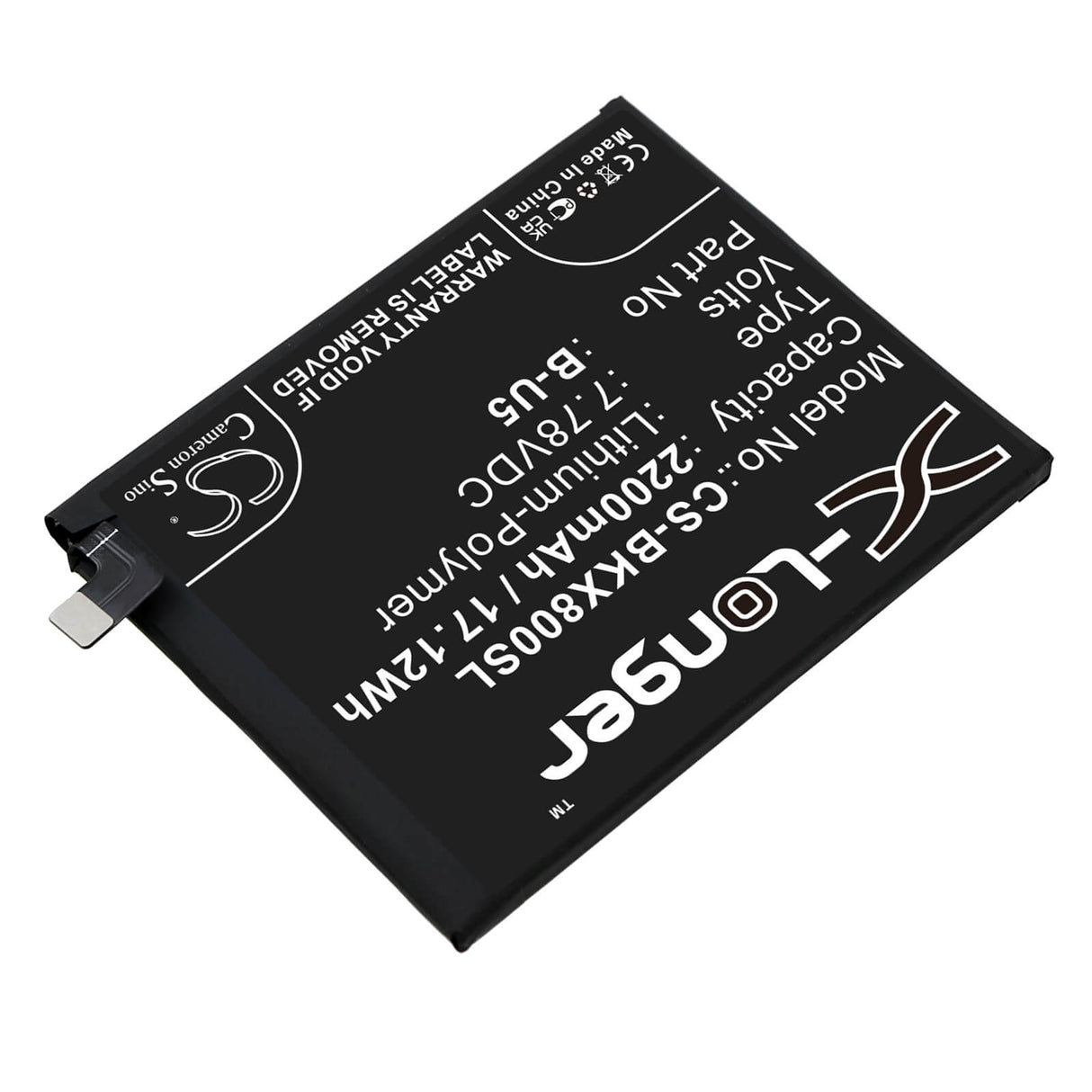 7.78V, Li-Polymer, 2200mAh, SmartPhone battery fits Vivo, B-u5, V2144, V2183a, 17.12Wh Mobile, SmartPhone Cameron Sino Technology Limited (Smartphone)