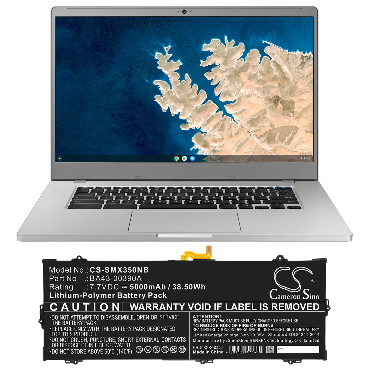 7.7v, 5000mah, Li-polymer Battery Fit's Samsung, Chromebook 15.6", Xe350xba-k01us, 38.50wh Notebook, Laptop Cameron Sino Technology Limited