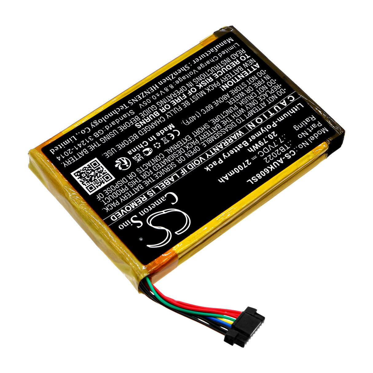 7.7V, Li-Polymer, 2700mAh, Batterie de Scanner Diagnostique compatible avec Autel, Maxibas Bt608, 20.79Wh Scanner Diagnostique Cameron Sino Technology Limited