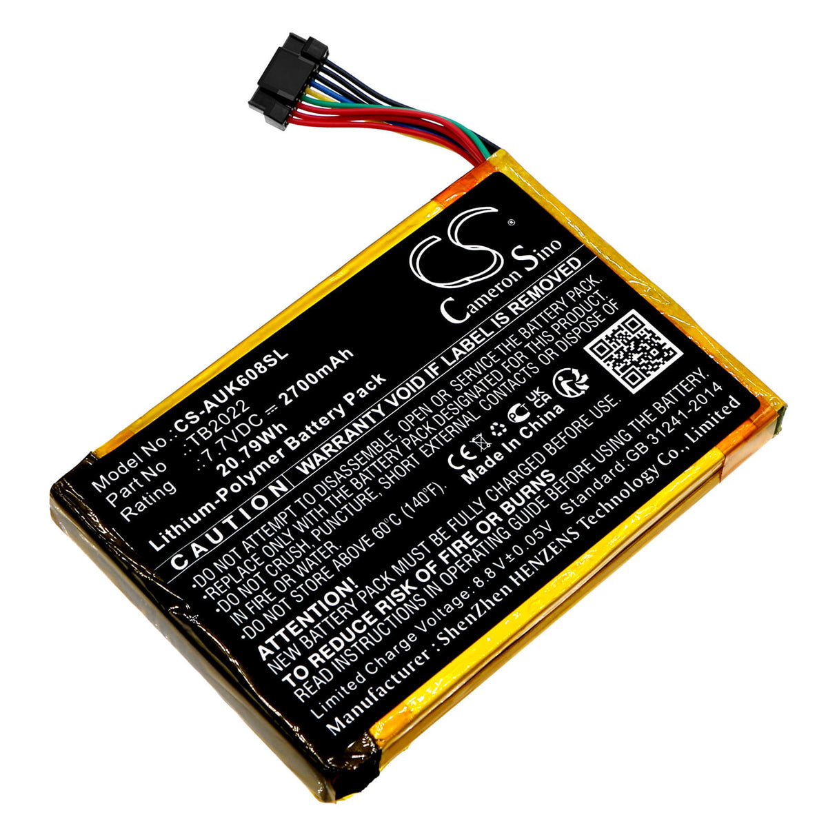 7.7V, Li-Polymer, 2700mAh, Batterie de Scanner Diagnostique compatible avec Autel, Maxibas Bt608, 20.79Wh Scanner Diagnostique Cameron Sino Technology Limited