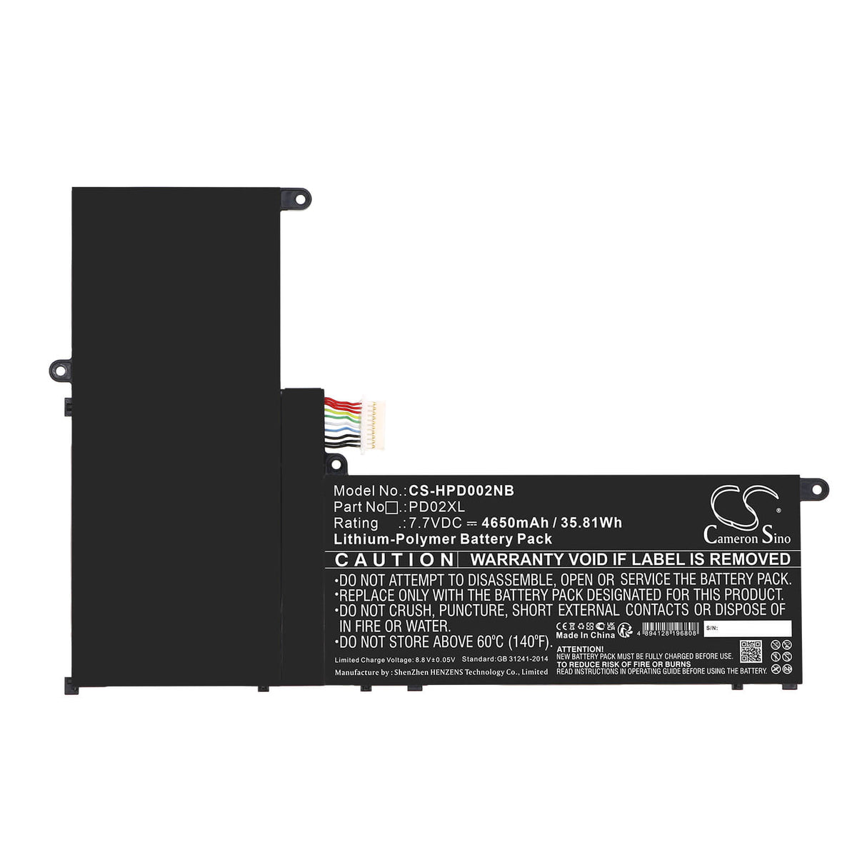 7.7v, Li-polymer, 4650mah, Battery Fits Hp, M38779-2b1, M38780-005, 35.81wh Notebook, Laptop Cameron Sino Technology Limited
