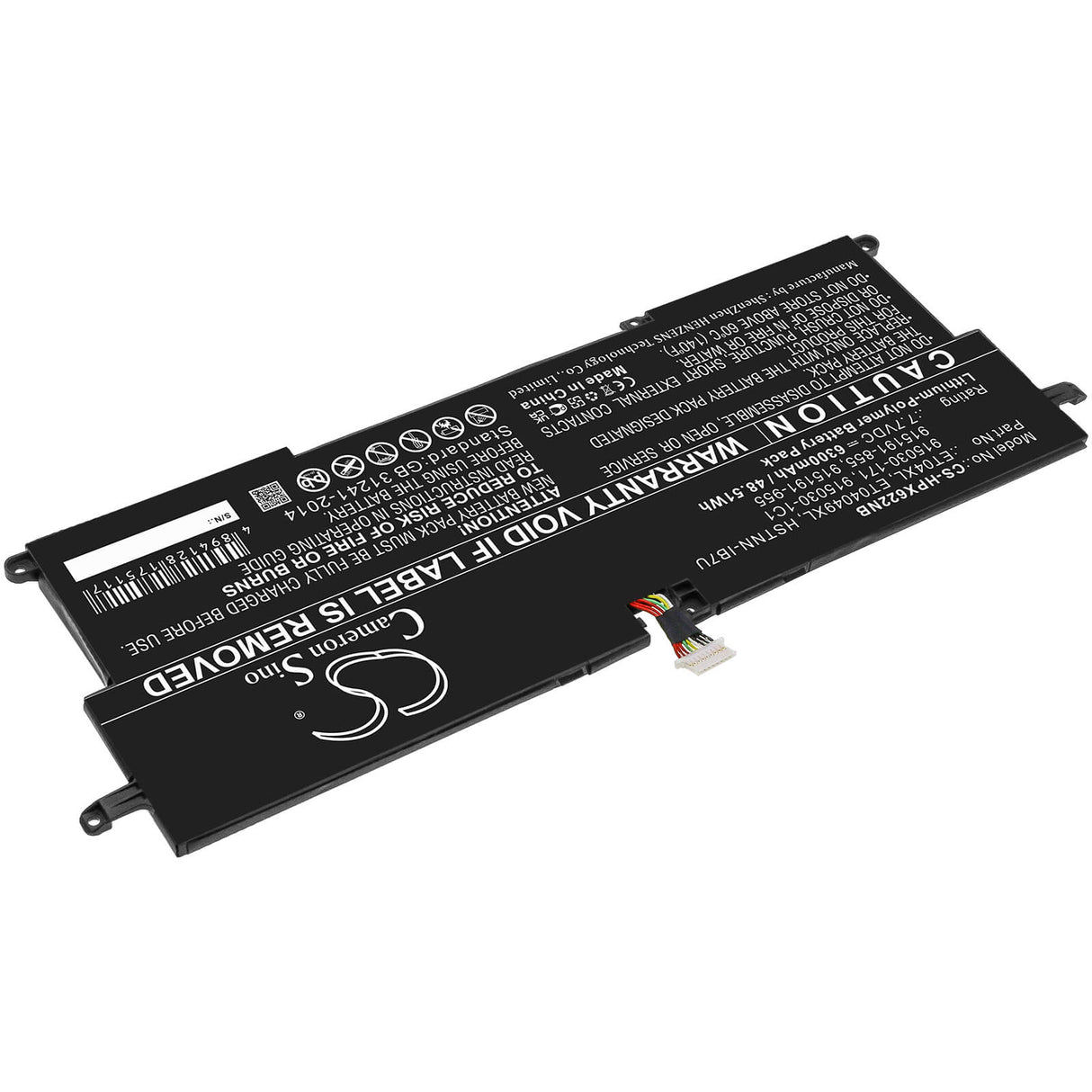 7.7v, Li-polymer, 6300mah, Battery Fits Hp, E Litebook X360 1020 G2-1em62e, Elitebook X360 1020 G2(1ep69ea, 48.51wh Notebook, Laptop Cameron Sino Technology Limited