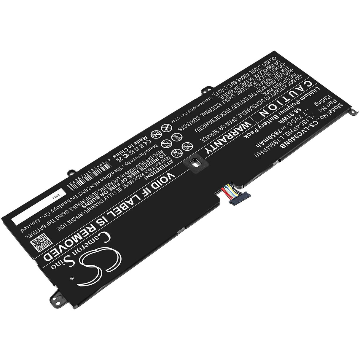 7,7v, Li-polymère, 7650mah, Batterie Compatible avec Lenovo, Yoga C940 Sp/a, Yoga C940-14iil, 58,91wh Notebook, Laptop Cameron Sino Technology Limited