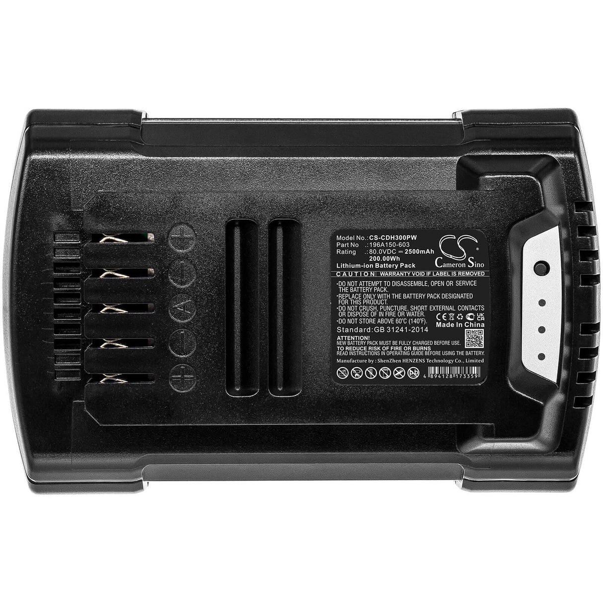 80.0V, Li-ion, 2500mAh, Gardening Tools battery fits Cub Cadet, 196a150-603, Lh3 Eb, Lh3 Et, 200.00Wh Gardening Tools Cameron Sino Technology Limited (Dangerous Goods)