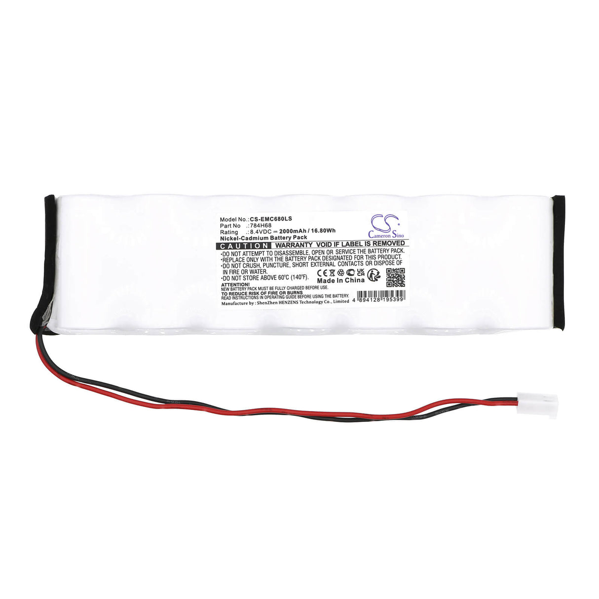 8.4V, Ni-CD, 2000mAh, batterie d'éclairage de secours compatible avec Dual-lite, 784h68, Pgp-htr, Pgw-htr, 16.80Wh Éclairage de secours Cameron Sino Technology Limited