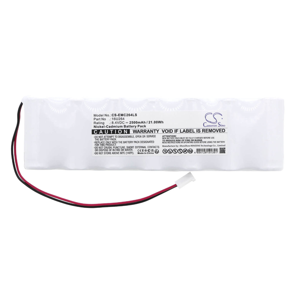 8.4V, Ni-CD, 2500mAh, Batterie d'éclairage de secours compatible avec Dual-lite, 16u264, Pgb, Pgp, 21.00Wh Éclairage de secours Cameron Sino Technology Limited