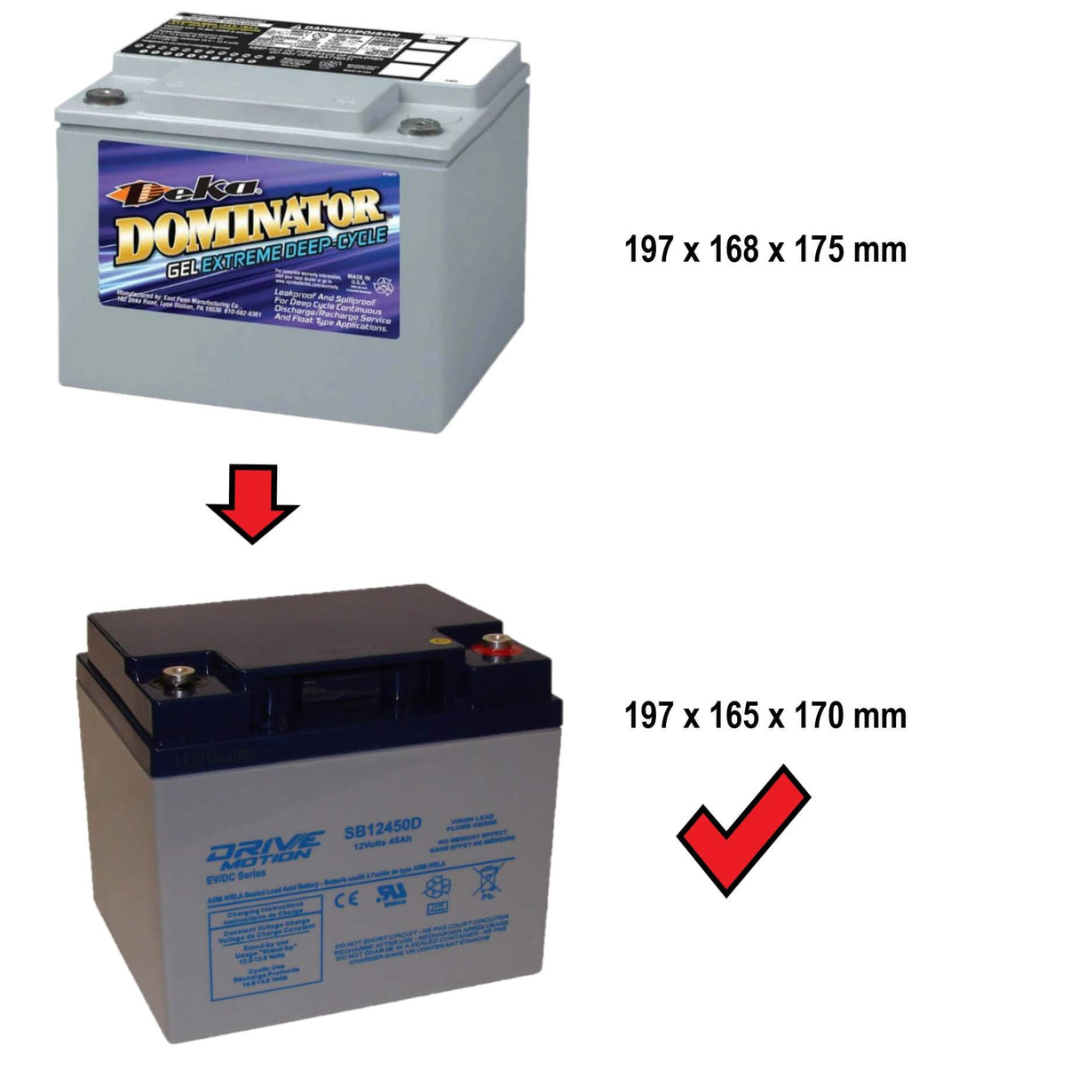Replacement for 8G40C - 12V, 45 Ah Deep Cycle Agm Battery Sealed Lead Acid (Special) DriveMotion