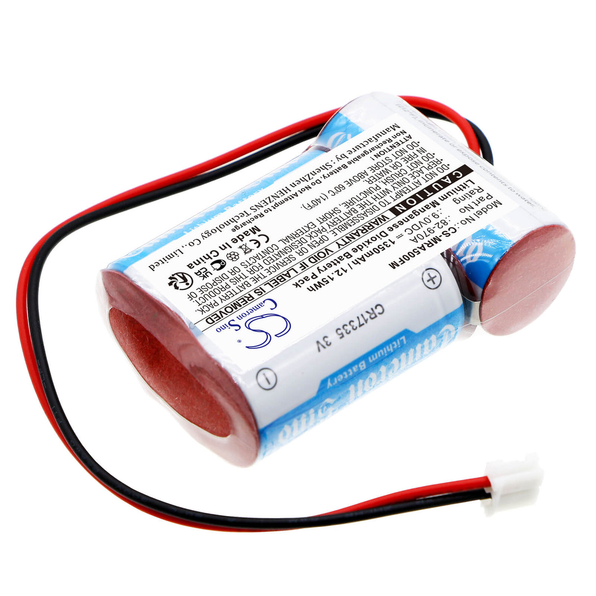 9,0V, Li-MnO2, 1350mAh, Batterie de sécurité marine compatible avec Simrad, Mcmurdo, Sailor, Kannda Marine, 82-1001a, 12,15Wh Dispositifs de sécurité et de flottaison marins Cameron Sino Technology Limited