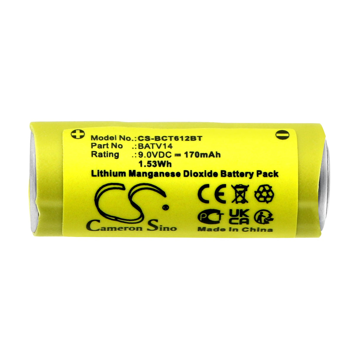 9.0V, Li-MnO2, 170mAh, Alarm Battery Fits Daitem, Dc611, Dc612, 1.53Wh Alarm System Cameron Sino Technology Limited