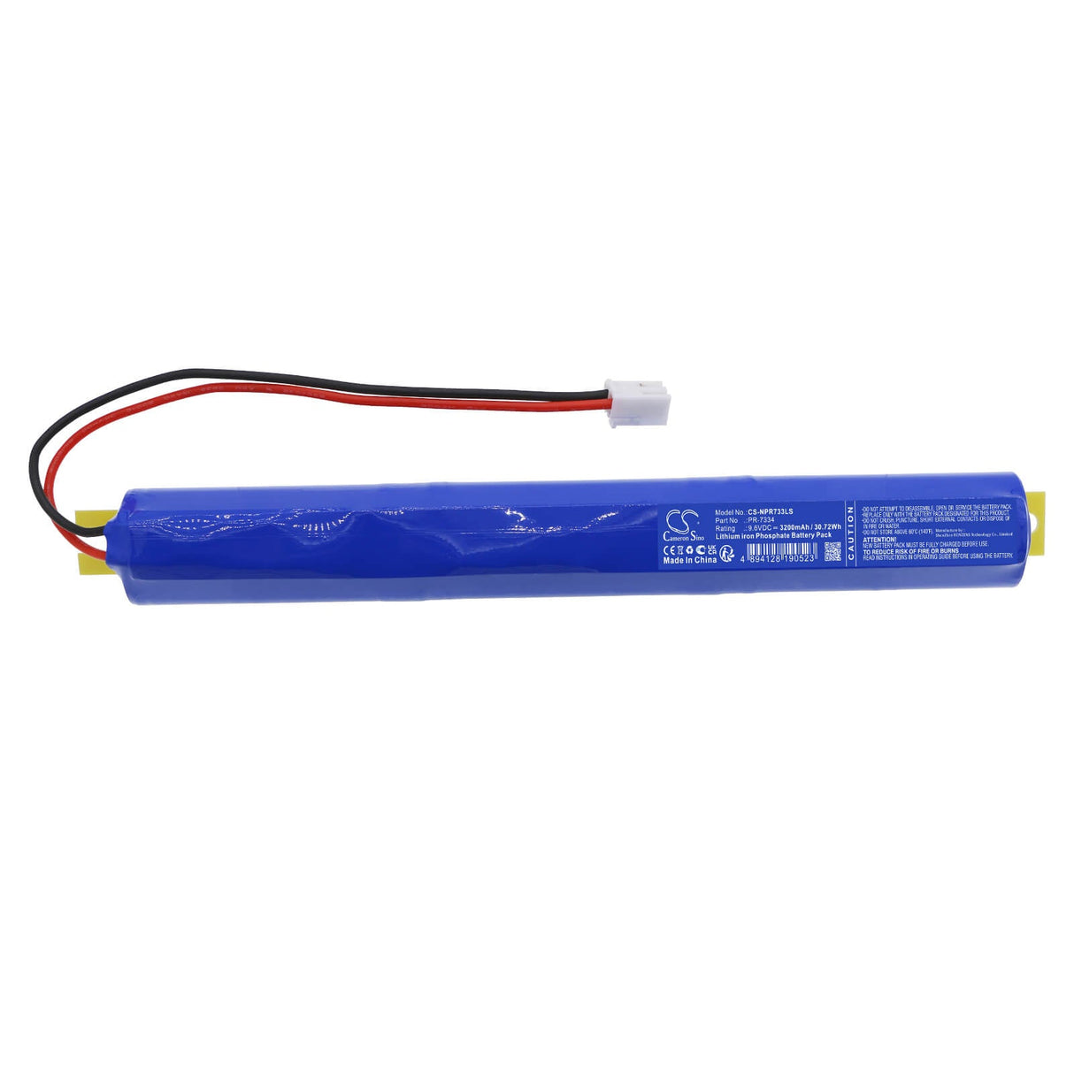 9.6V, LiFePO4, 3200mAh, Batterie d'éclairage de secours compatible avec Naturaled, Pr-7334, 7334 Baem15-48bc/mv-a, 7335 Baem12-60bc/mv-a, 30.72Wh Éclairage de secours Cameron Sino Technology Limited