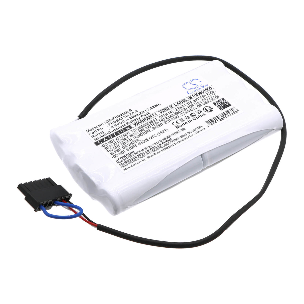 9.6V, Ni-CD, 800mAh, batterie d'éclairage de secours compatible avec Fulham, Fhsbatt8-aa.9, Hotspot 2, 7.68Wh Éclairage de secours Cameron Sino Technology Limited