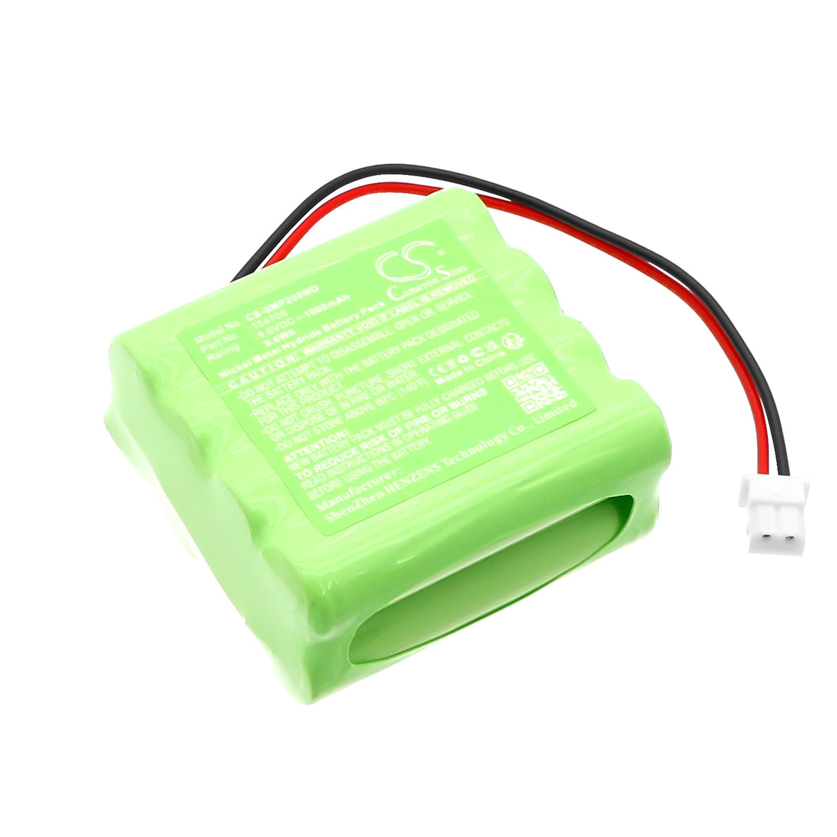 9.6V, Ni-MH, 1000mAh, Batterie médicale compatible avec Schwa, 104706, Emp2, Emp4 Pro, 9.6Wh Médical Cameron Sino Technology Limited (Médical)