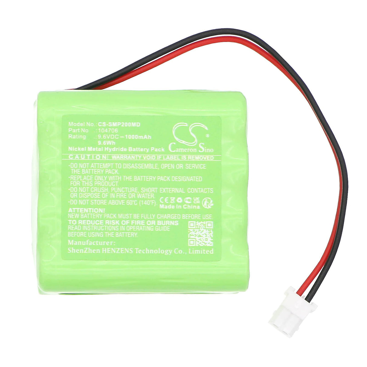 9.6V, Ni-MH, 1000mAh, Batterie médicale compatible avec Schwa, 104706, Emp2, Emp4 Pro, 9.6Wh Médical Cameron Sino Technology Limited (Médical)