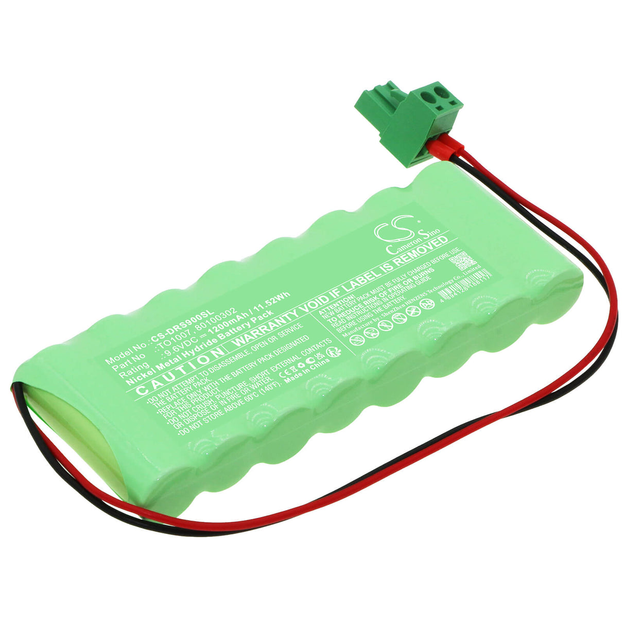 9.6v, Ni-mh, 1200mah, Batterie de porte automatique compatible avec Dorma, Adt006, Adt007, 11.52wh Portes automatiques Cameron Sino Technology Limited